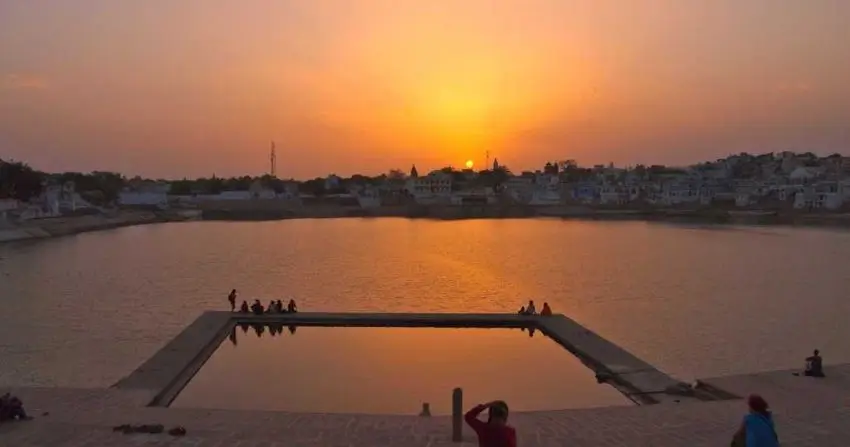 Sunset at Pushkar Lake