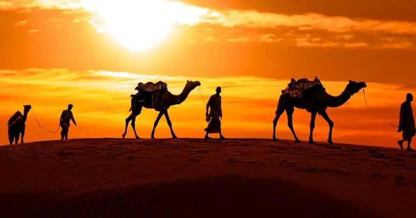 Sunset at Sam Sand Dunes